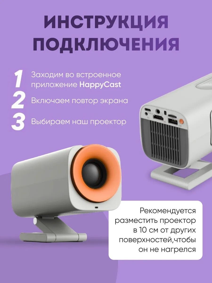 Проектор Yili HY400 Pro белый купить,NaN