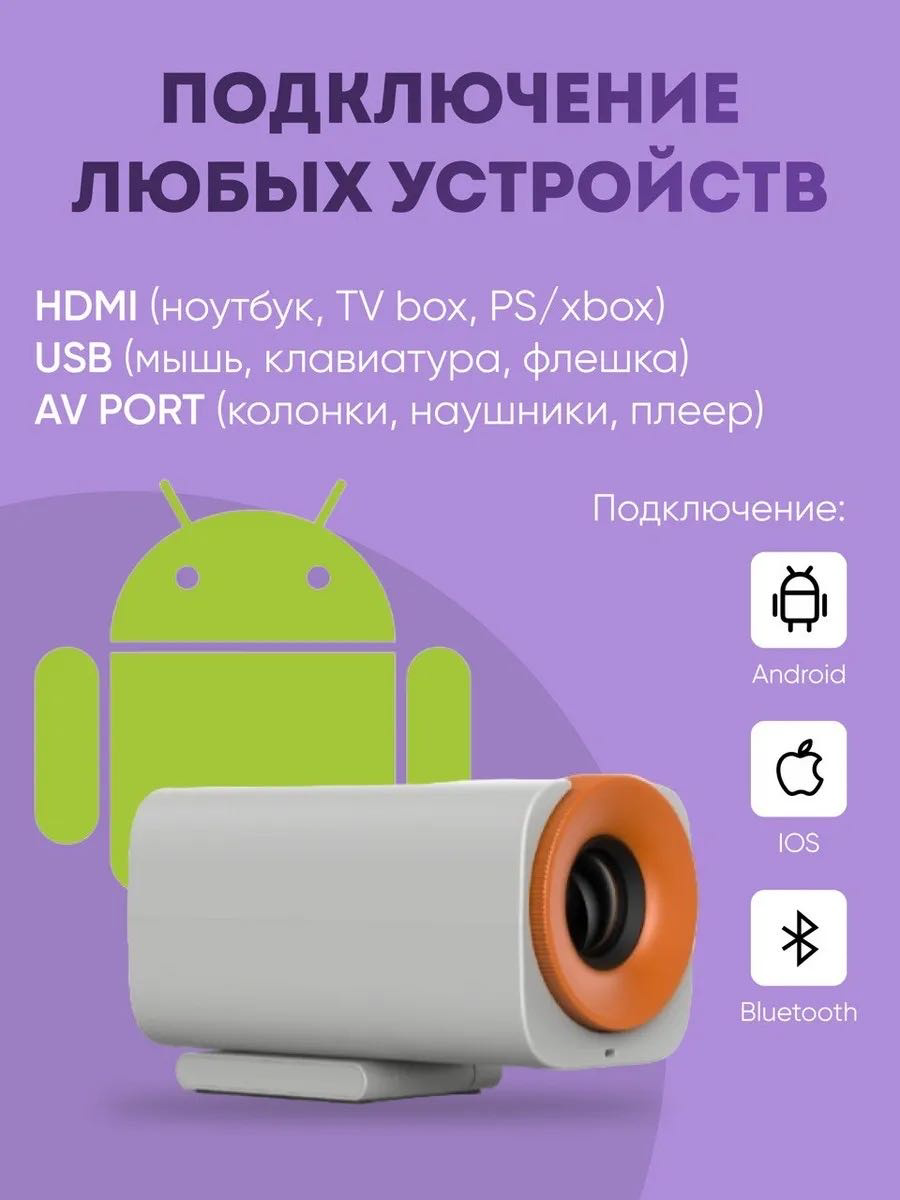 Проектор Yili HY400 Pro белый купить,NaN