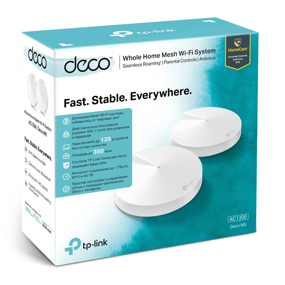 Беспроводная MESH-система TP-Link Deco M5 2-pack белая - ForteMarket Беспроводная MESH-система TP-Link Deco M5 2-pack белая купить,0