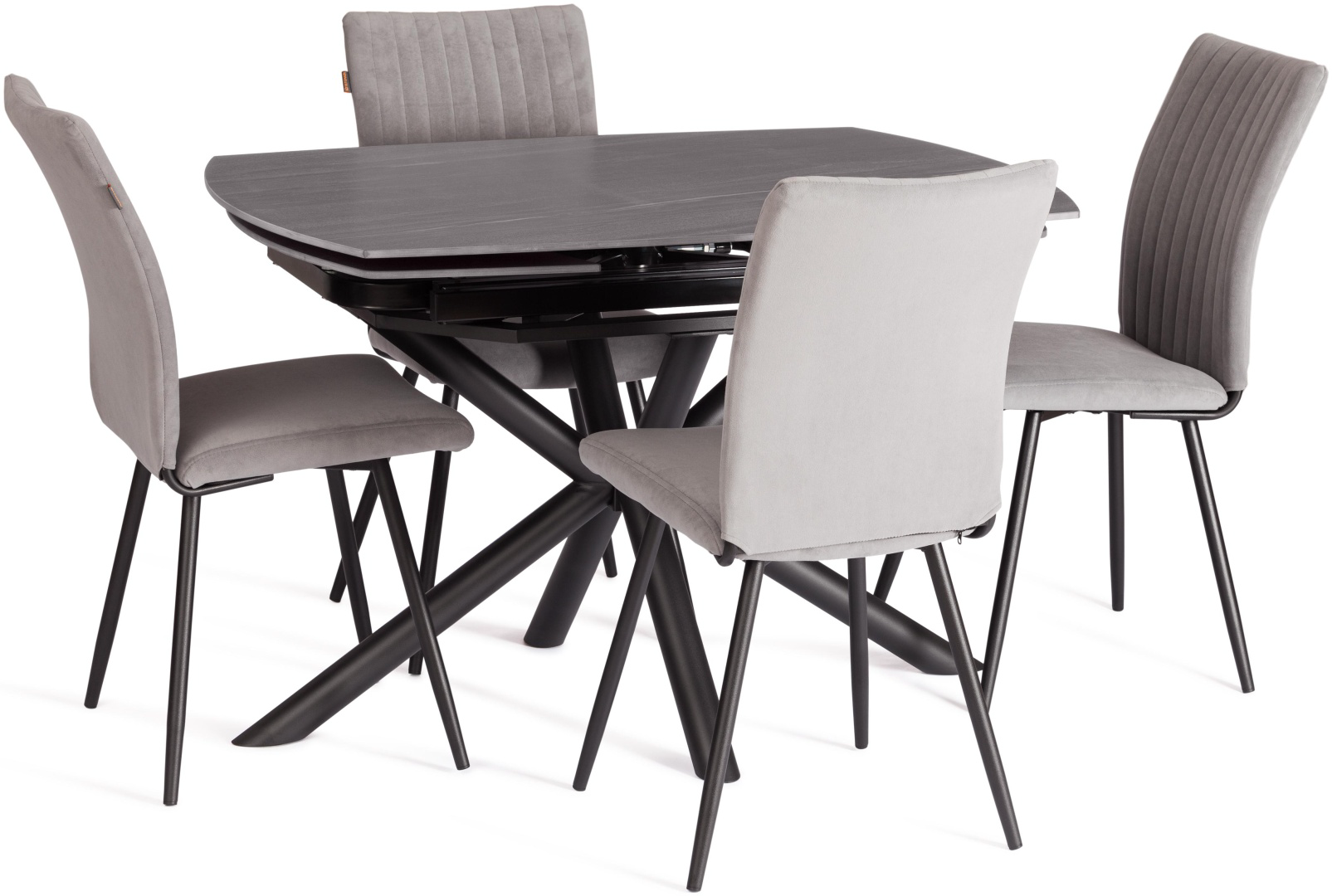 Стол раздвижной Tetchair Винстон 139725130 180х80x75см черно-серый купить,NaN