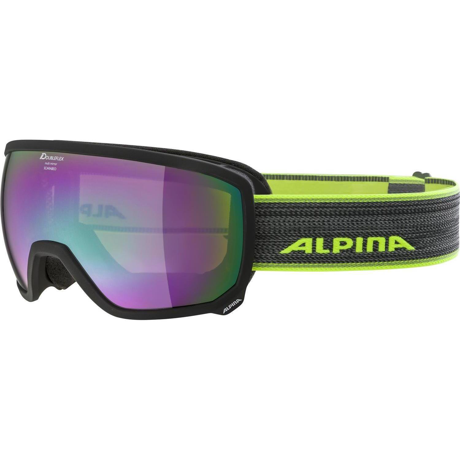 Маска горнолыжная Alpina Scarabeo HM black matt HM emerald sph купить,NaN