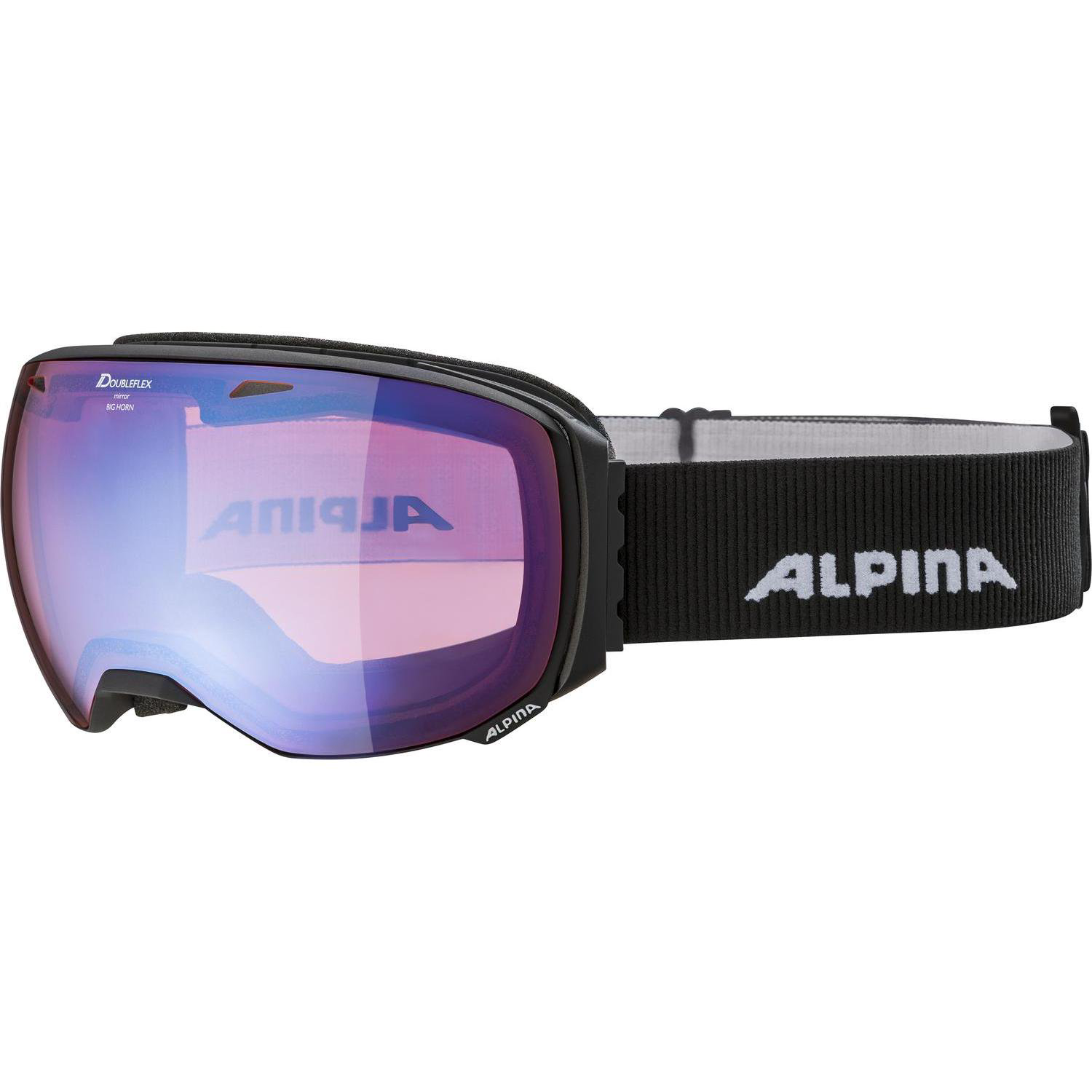 Маска горнолыжная Alpina Big Horn HM black matt HM blue sph купить,NaN