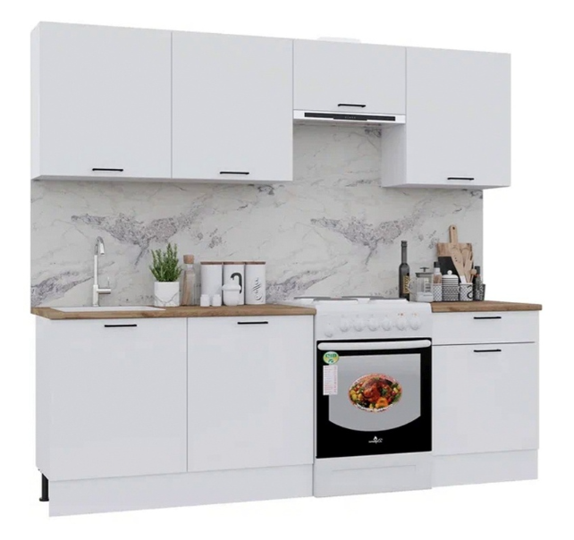 Кухонный гарнитур Горизонт Паола 240х220х60см белый купить,NaN