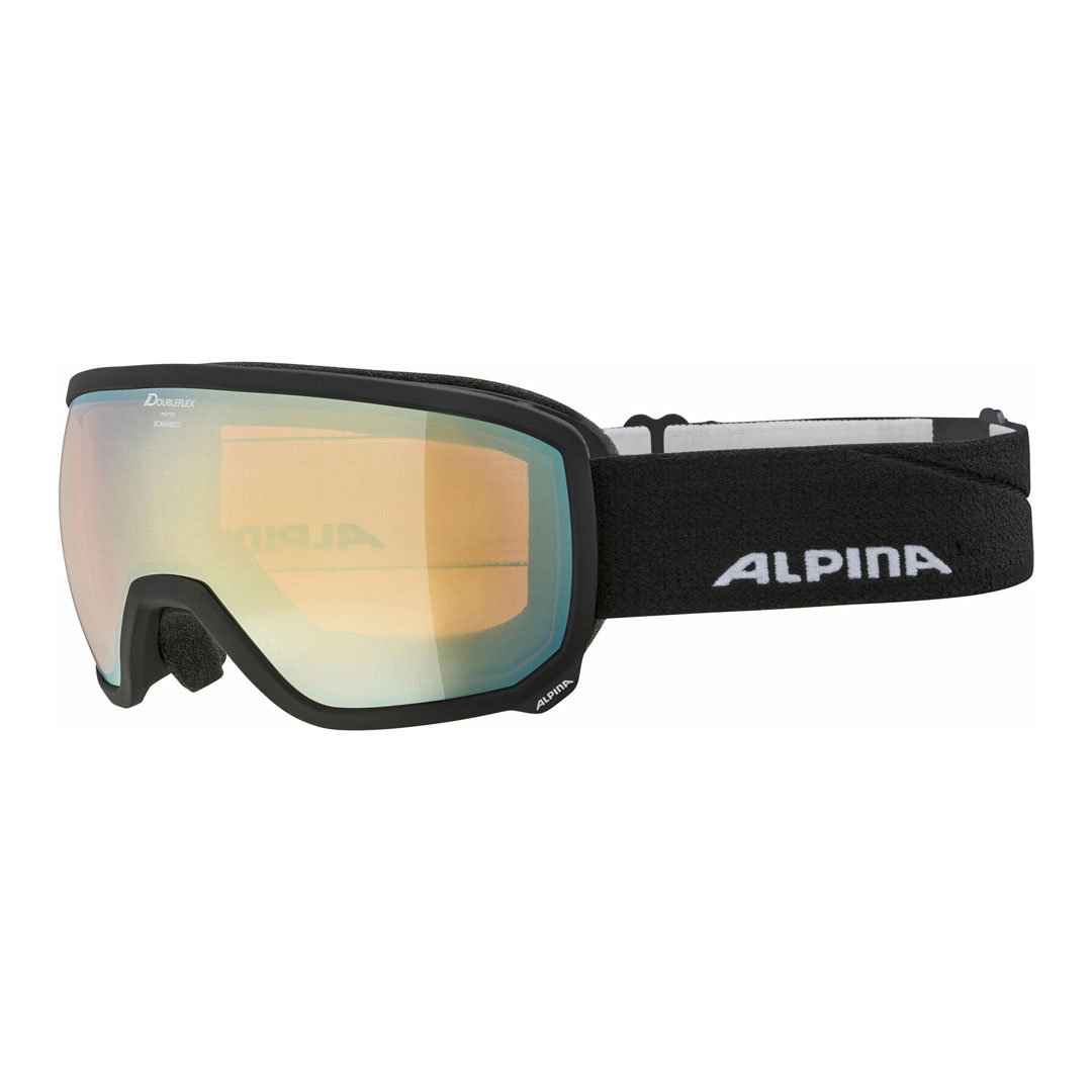 Маска горнолыжная Alpina Scarabeo HM black matt HM gold sph  купить,NaN