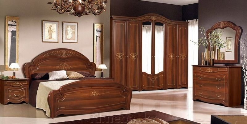 Спальный гарнитур СлонимМебель Джамиля 180х200см коричневый купить,NaN