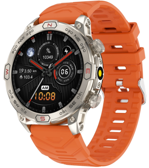 Смарт-часы Snel Watch Titan 55 мм серебристый-оранжевый-оранжевый