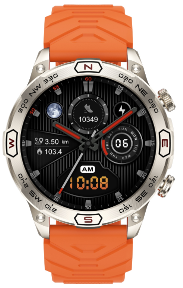 Смарт-часы Snel Watch Titan 55 мм серебристый-оранжевый-оранжевый