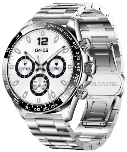 Смарт-часы SNEL Watch DAYTONA 46 мм серебристый-черный-серебристый