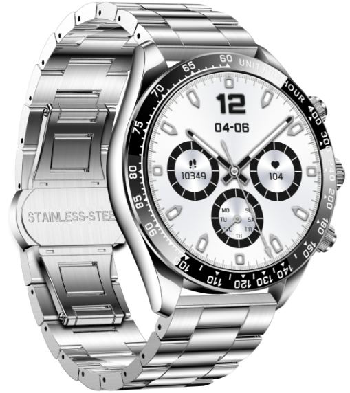 Смарт-часы SNEL Watch DAYTONA 46 мм серебристый-черный-серебристый
