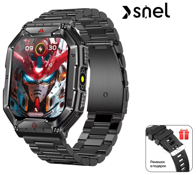 Смарт-часы Snel Watch Titan X 45 мм черный-черный