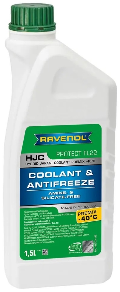 	 Антифриз RAVENOL HJC G12+ зелёный 1.5л