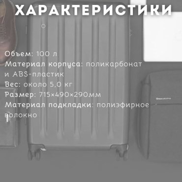 Чемодан Xiaomi NinetyGo Danube Luggage поликарбонат 100 синий купить,0