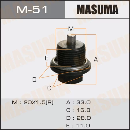 Болт маслосливной Masuma M20x1.5 M-51 купить,NaN