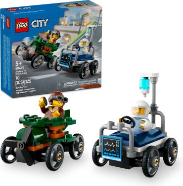 Конструктор LEGO Набор гоночных машин: Самолет против больничной койки, деталей 70 шт