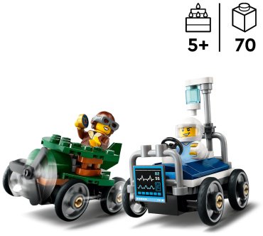 Конструктор LEGO Набор гоночных машин: Самолет против больничной койки, деталей 70 шт купить,0