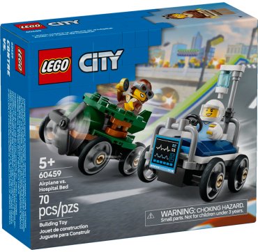 Конструктор LEGO Набор гоночных машин: Самолет против больничной койки, деталей 70 шт купить,0