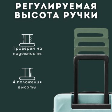 Чемодан NinetyGo RIPPLE поликарбонат 96 мятный купить,NaN