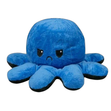 Мягкая игрушка Octopus Осьминог-перевертыш 30см синяя-чёрная купить,NaN