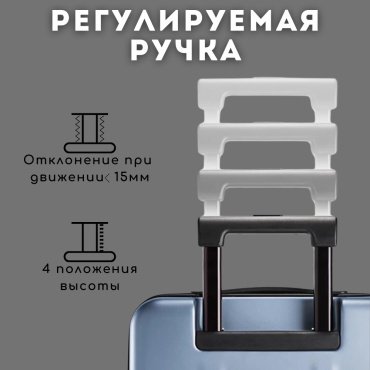 Чемодан NinetyGo Seine Luggage поликарбонат, полиэстер 38 серый, синий купить,NaN