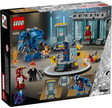 Конструктор LEGO Лаборатория Железного человека: Зал доспехов, деталей 384 шт