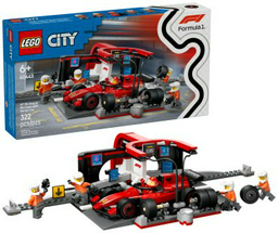 Конструктор LEGO Пит-стоп с болидом Ferrari, деталей 322 шт