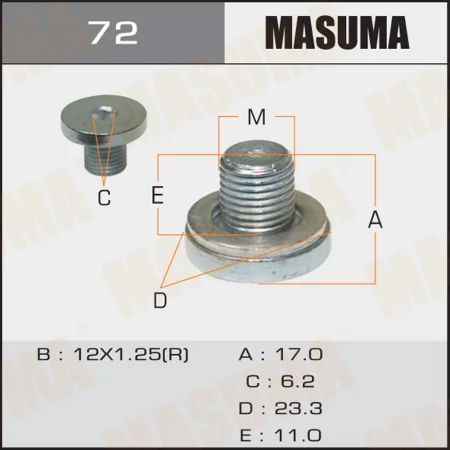 Болт маслосливной Masuma M12x1.5 72 купить,NaN