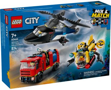 Конструктор LEGO Вертолет, пожарная машина, подводная лодка , деталей 874 шт - ForteMarket Конструктор LEGO Вертолет, пожарная машина, подводная лодка , деталей 874 шт купить,0