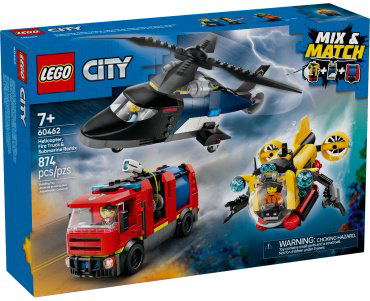Конструктор LEGO Вертолет, пожарная машина, подводная лодка , деталей 874 шт купить,NaN