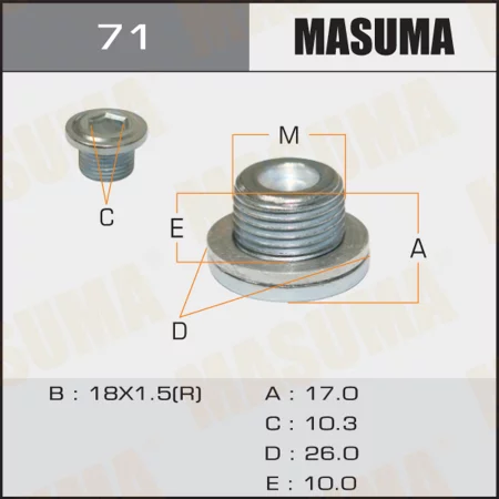 Болт маслосливной Masuma M18x1.5 71 купить,NaN