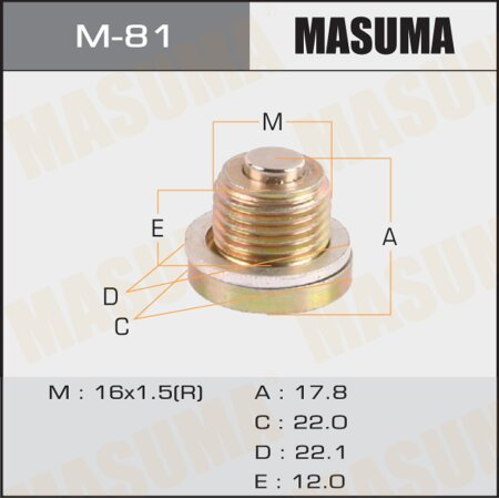 Болт маслосливной Masuma M16x1.5 M-81 купить,NaN