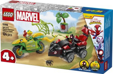 Конструктор LEGO Spidey Спин и погоня за мотодинозавром, деталей 419 шт купить,0