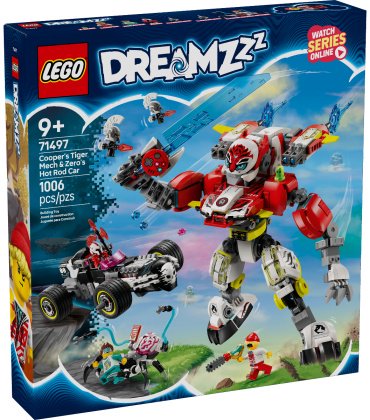 Конструктор LEGO Робот-тигр Купера и гоночный Болид Зеро, деталей 1006 шт купить,0