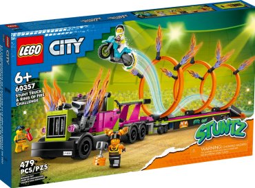 Конструктор LEGO Трюковый грузовик и огненное кольцо, деталей 479 шт