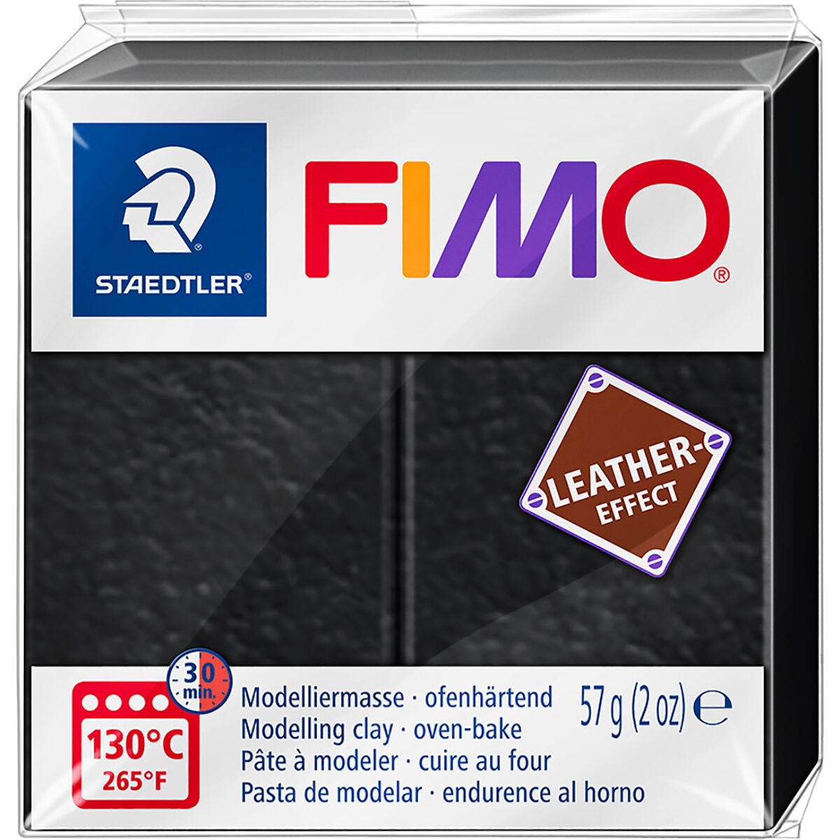 Полимерная глина Staedtler Fimo Effect leather-effect black 57гр купить,NaN