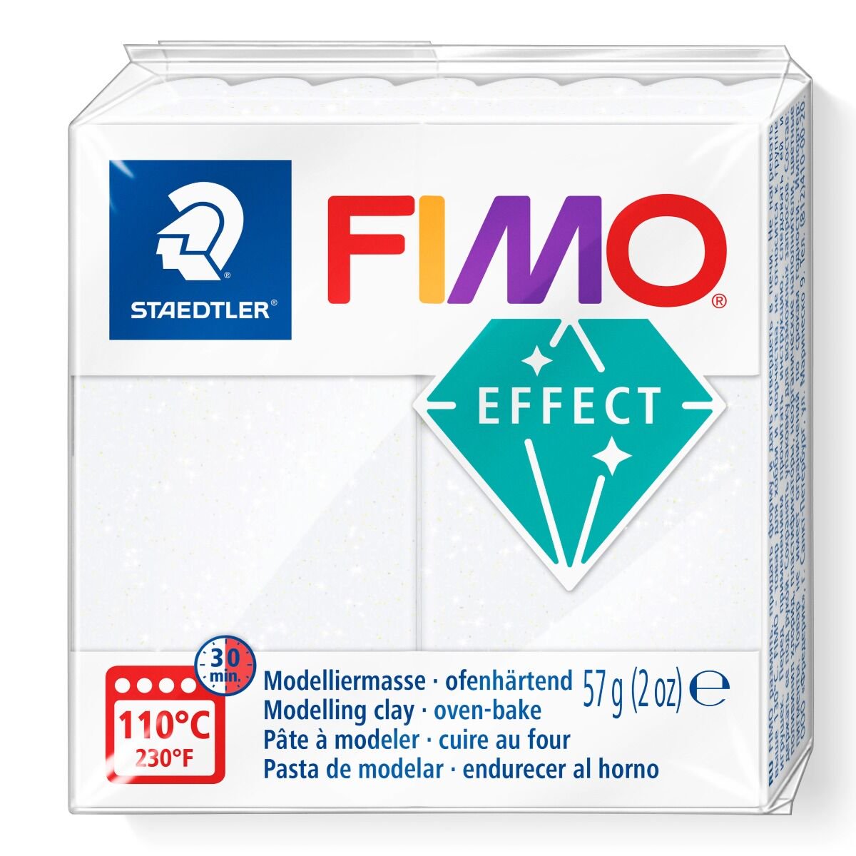 Полимерная глина Staedtler Fimo Effect white glitter 57гр купить,NaN