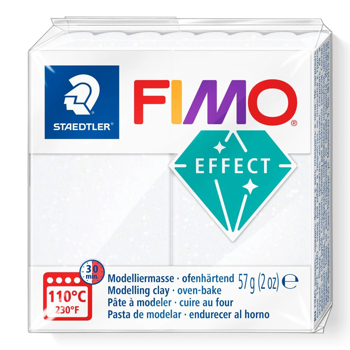 Полимерная глина Staedtler Fimo Effect white glitter 57гр купить,NaN