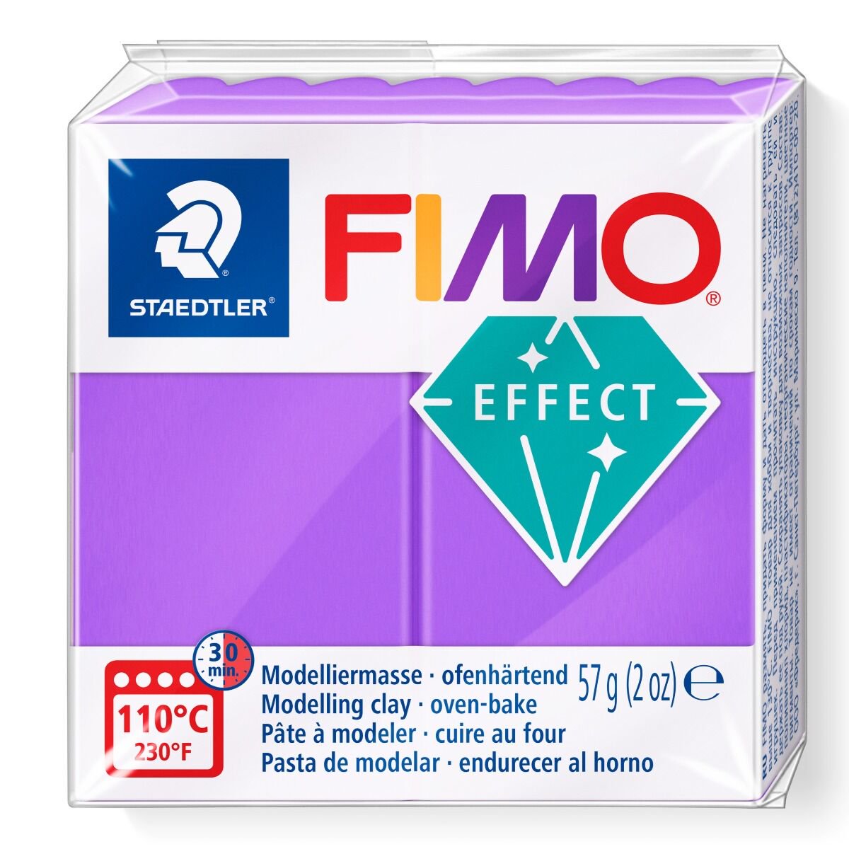 Полимерная глина Staedtler Fimo Effect translucent lilac 57гр купить,NaN