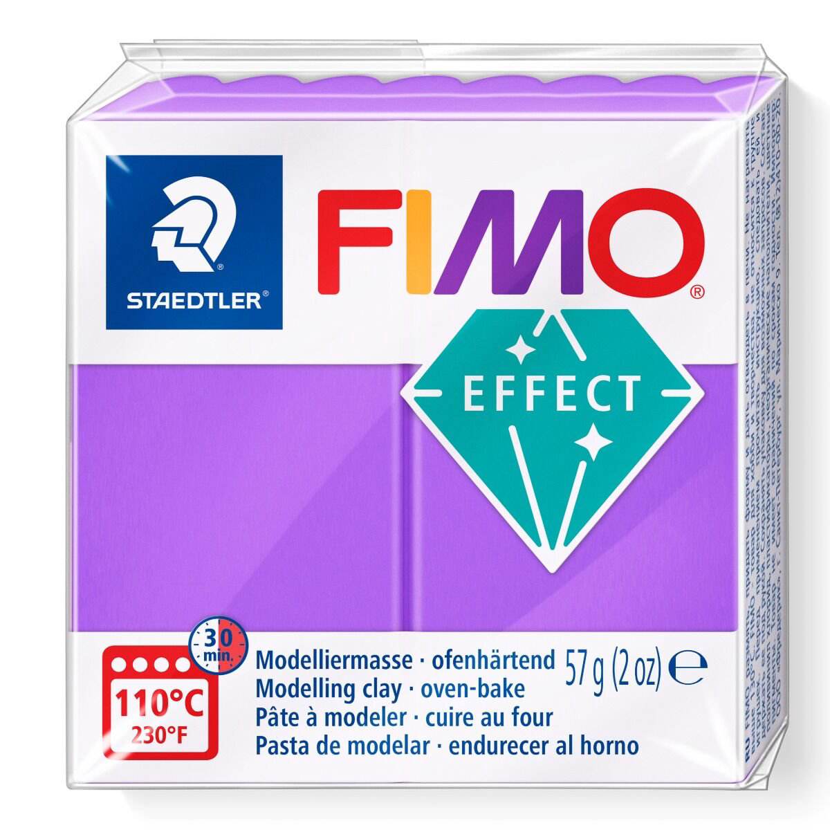 Полимерная глина Staedtler Fimo Effect translucent lilac 57гр купить,NaN