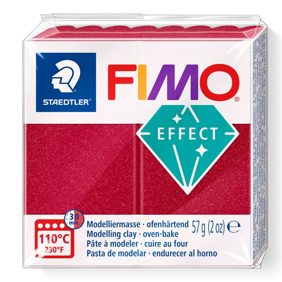 Полимерная глина Staedtler Fimo Effect ruby red metall 57гр купить,NaN