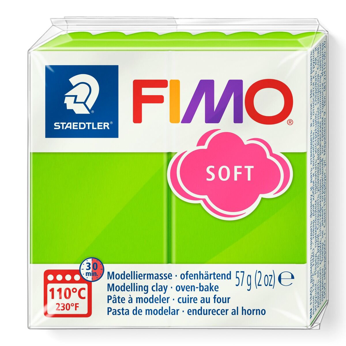 Полимерная глина Staedtler Fimo soft apple green 57гр купить,NaN