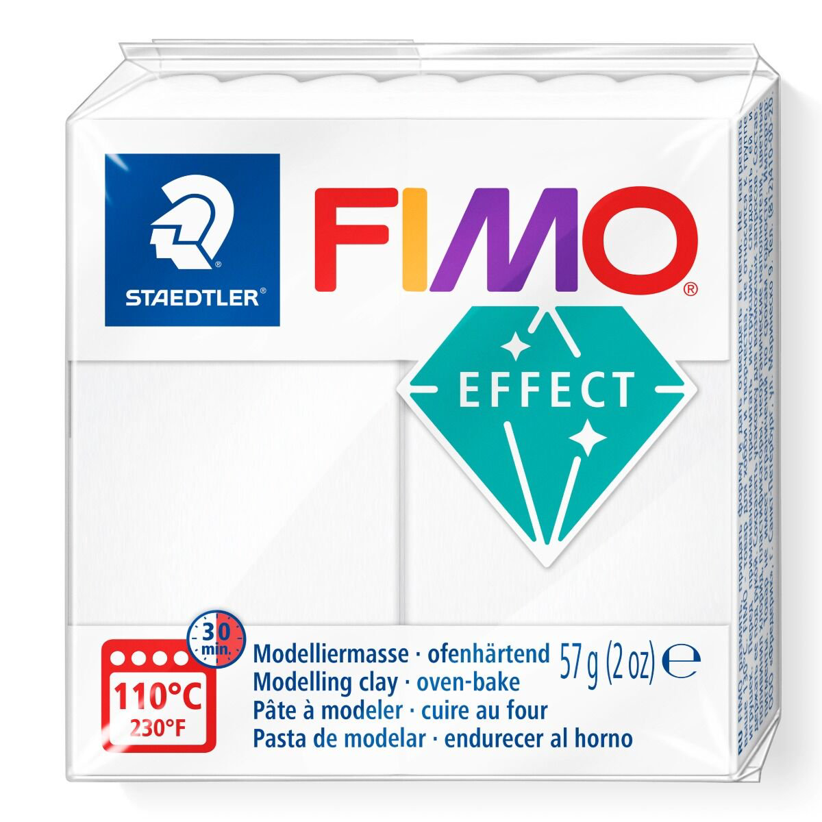 Полимерная глина Staedtler Fimo Effect translucent white 57гр купить,NaN
