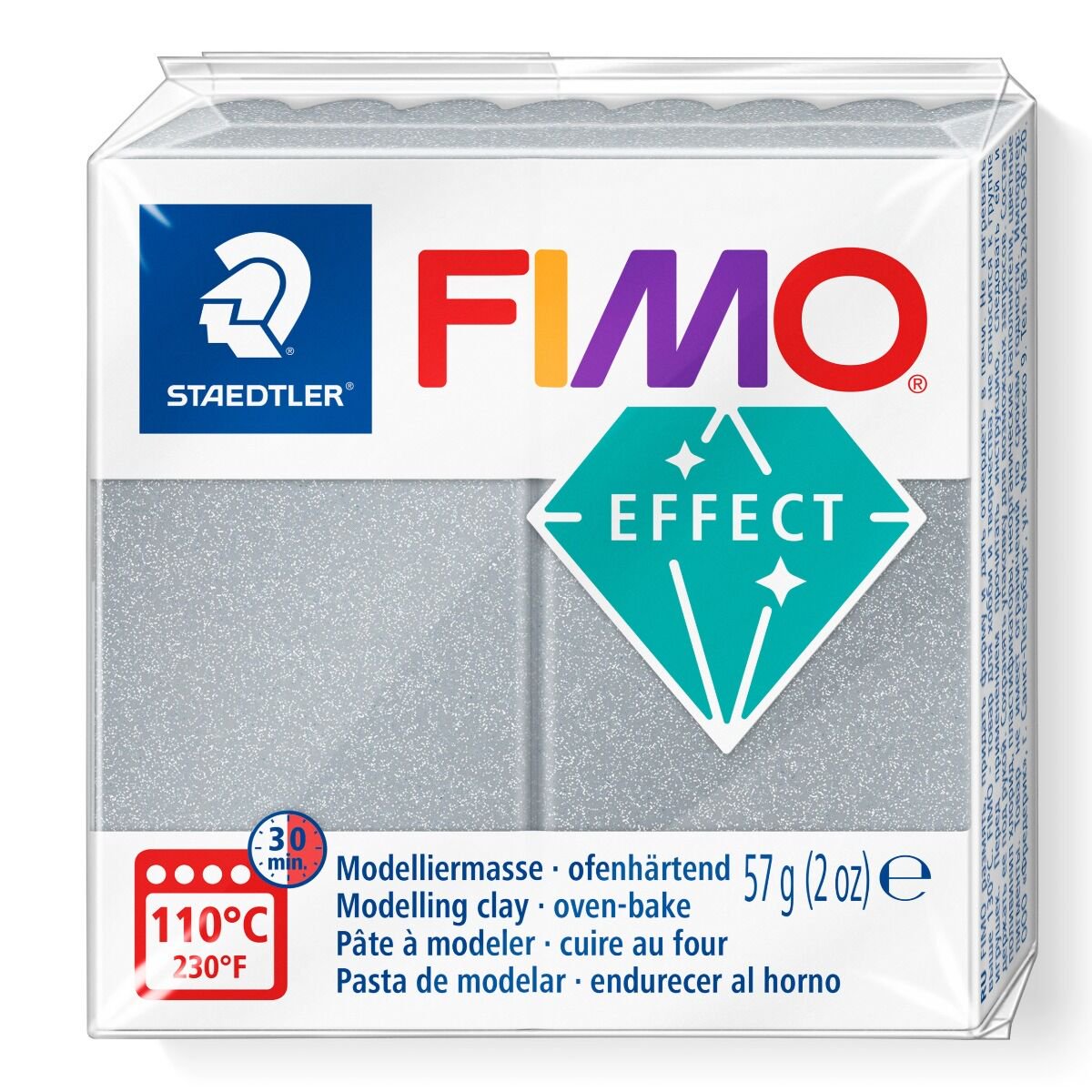 Полимерная глина Staedtler Fimo Effect silver metall  57гр купить,NaN