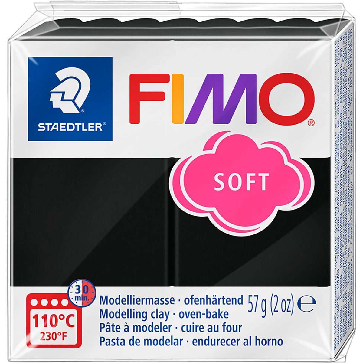 Полимерная глина Staedtler Fimo soft black 57гр купить,NaN