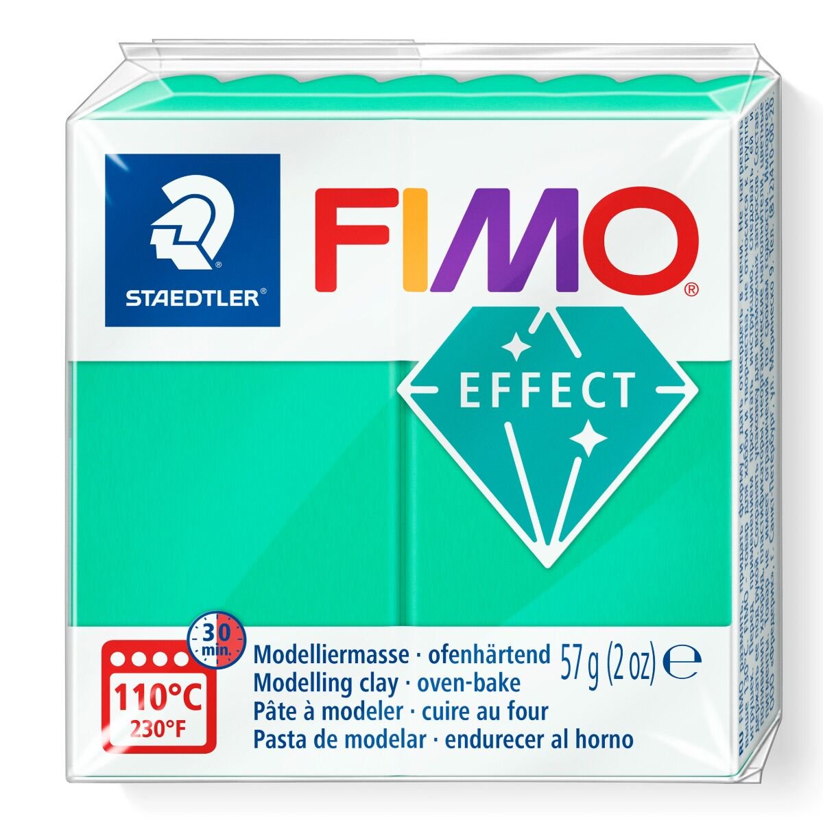Полимерная глина Staedtler Fimo Effect translucent green 57гр купить,NaN