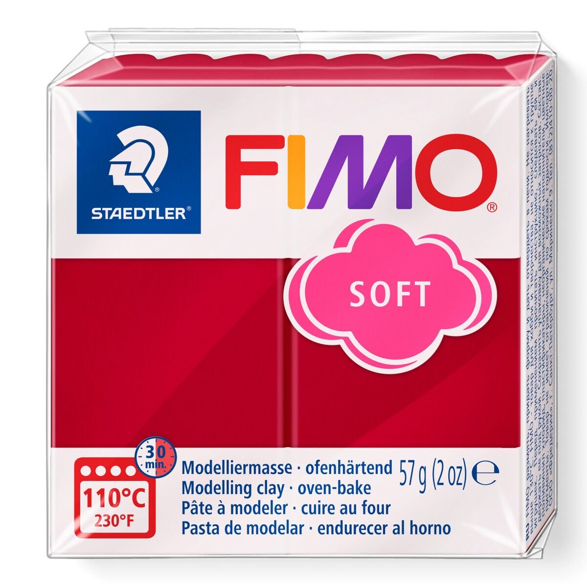 Полимерная глина Staedtler Fimo soft cherry red 57гр купить,NaN