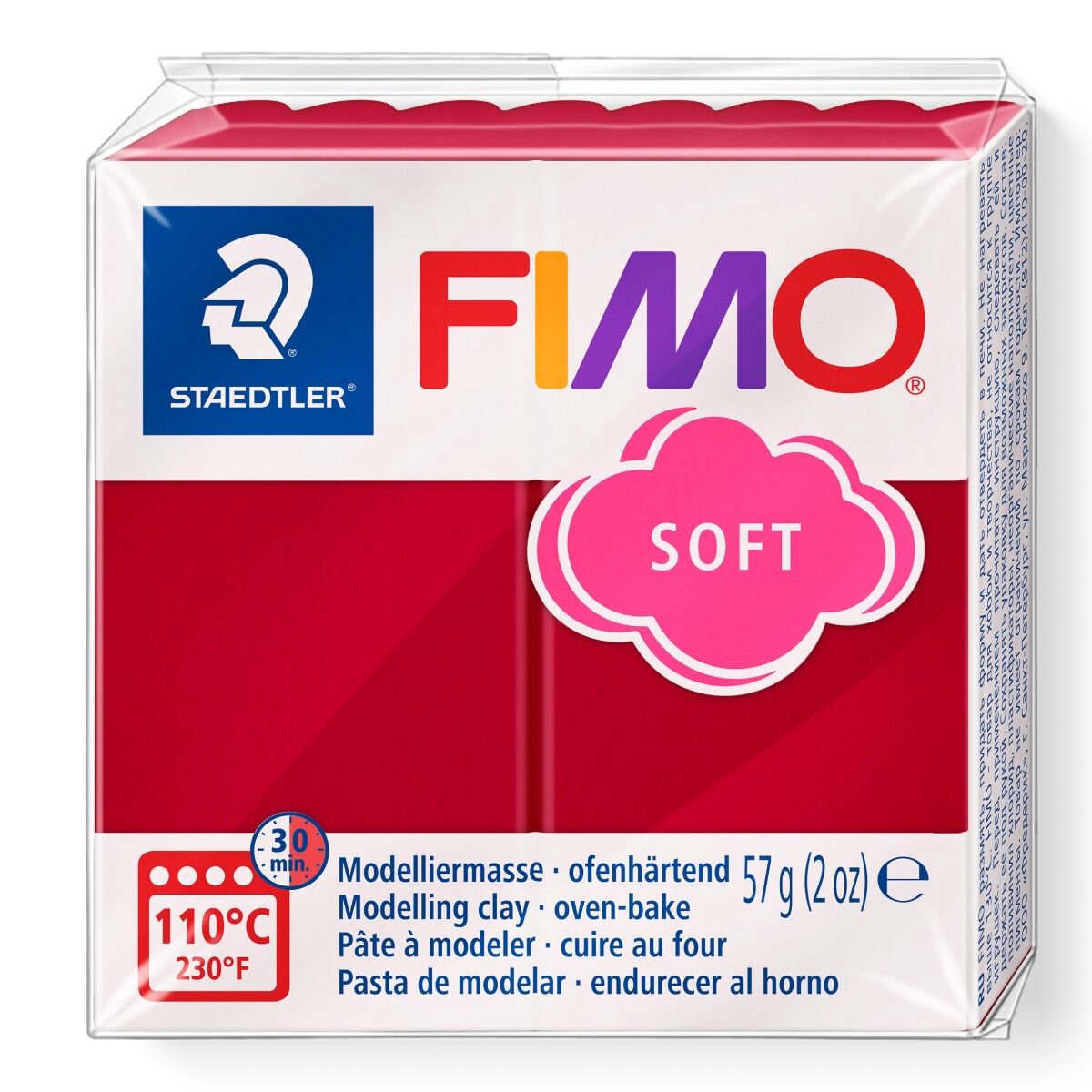 Полимерная глина Staedtler Fimo soft cherry red 57гр купить,NaN