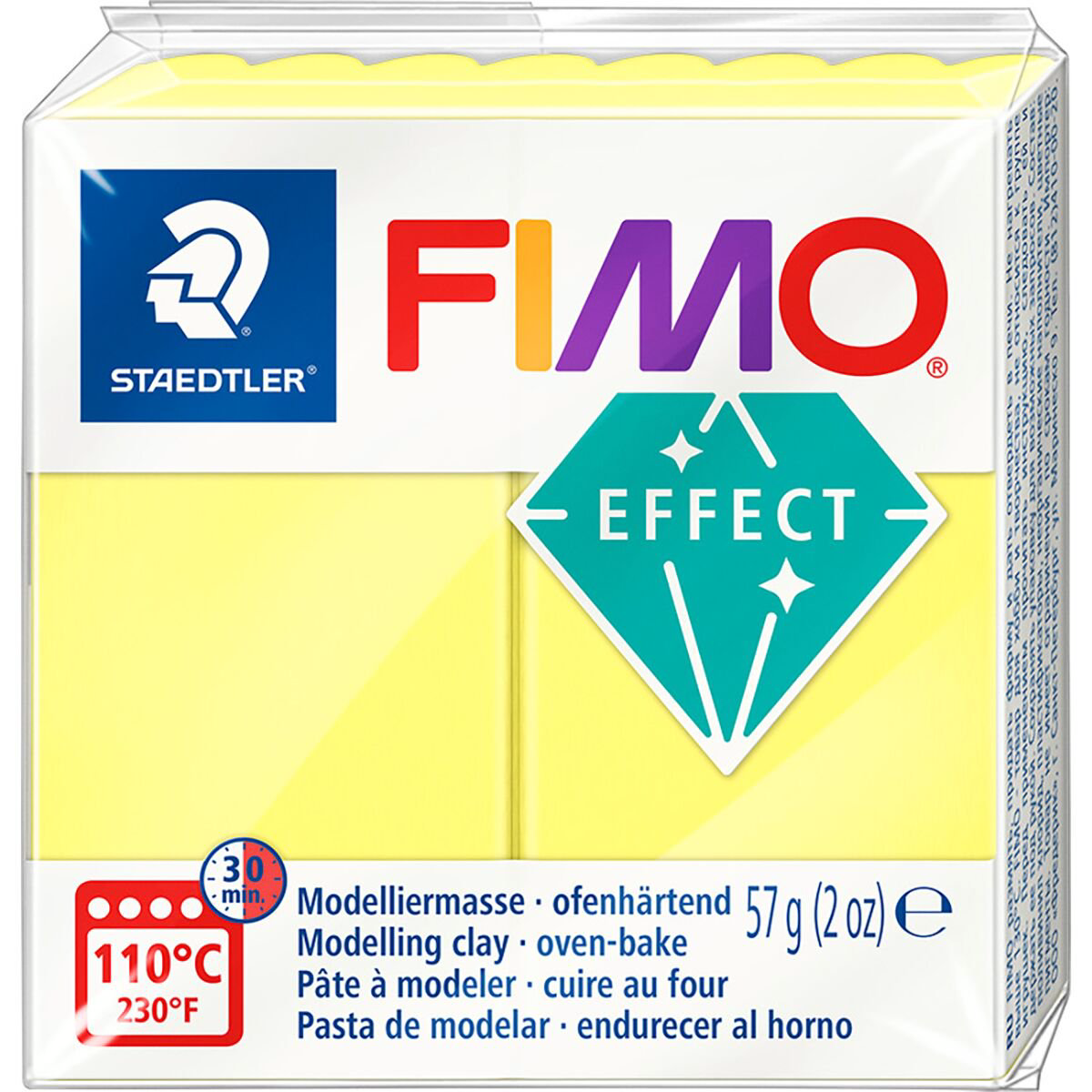 Полимерная глина Staedtler Fimo soft translucent yellow 57гр купить,NaN