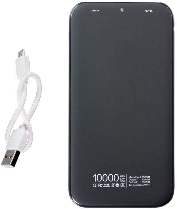 Power Bank Olmio Slim 10000 mAh черный купить,NaN
