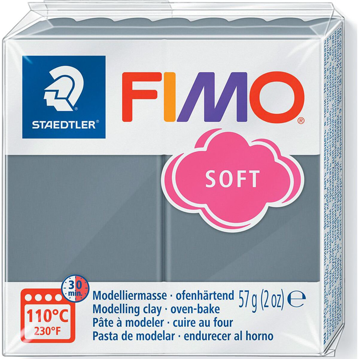 Полимерная глина Staedtler Fimo soft stormy grey 57гр купить,NaN