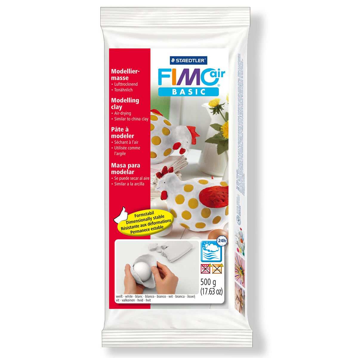 Полимерная глина Staedtler FimoAir basic white 500гр купить,NaN